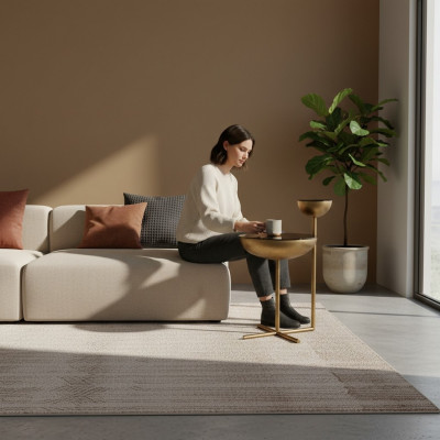 Modern Niewentisch Mat Glasplack Designer Ronnen Dësch Stil
