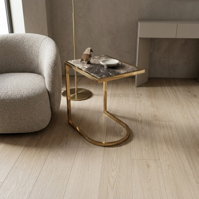 Luxus Beistelltësch Designer Wunnzëmmertësch Edelstol mat Glasplack.