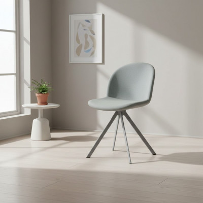 Groe Stëbsessel fir Iesszëmmer Designer Einsëtzer mat Fouss aus Edelstahl Neit Modell