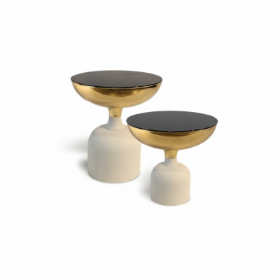 Designer Edelstahltabell Modern Niewentabell Wunnzëmmer Luxus Miwwelen