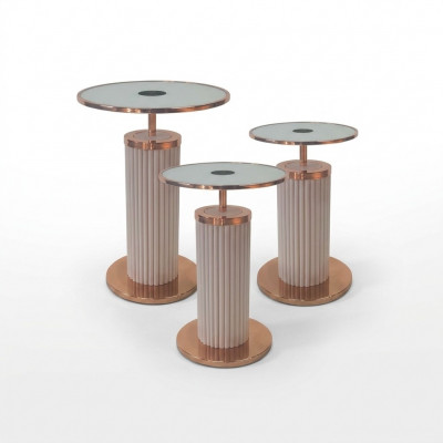 Luxus 3x Dëscher-Set Designer Wunnzëmmer Dëscher Set Dëschtische Stil Dësch
