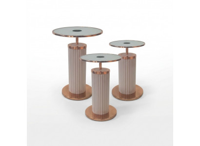 Luxus 3x Dëscher-Set Designer Wunnzëmmer Dëscher Set Dëschtische Stil Dësch