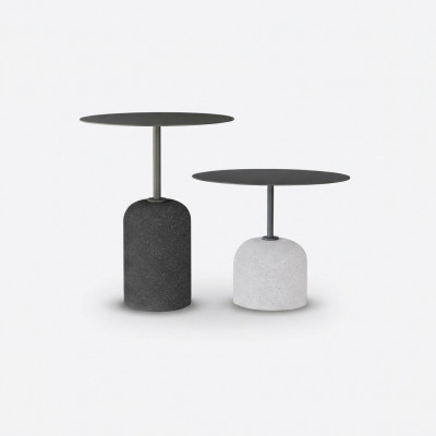 Schwaarz-wäiss Couchdësch Garnitur Luxus 2x Réng Designer Säitendëscher Dësch