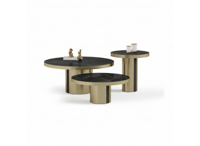 Luxus Couchtisch Set 3x Ronndëscher Modern Wunnzëmmer Niewendëscher Nei