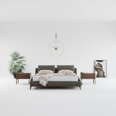 Modernen Design-Schlofkummer Set 3tlg Bett 2x Nuetsschrëff 180x200