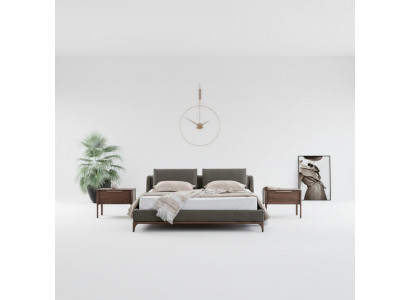Modernen Design-Schlofkummer Set 3tlg Bett 2x Nuetsschrëff 180x200