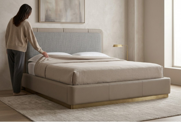Modern Bett Luxus Elegant Better Design Schlofkummer 180x200 Miwwelen Stoff