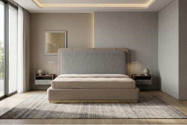 Modern Bett Luxus Elegant Better Design Schlofkummer 180x200 Miwwelen Stoff