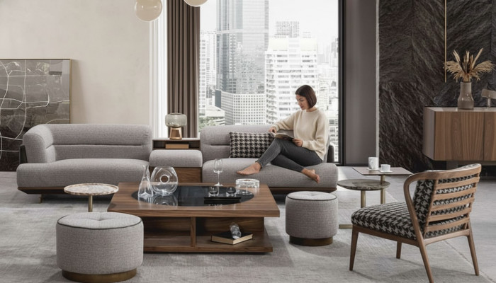Luxus Canapé Gro Wunnzëmmer Polster Textil Dräisëtzer Canapé Sofas Couchen
