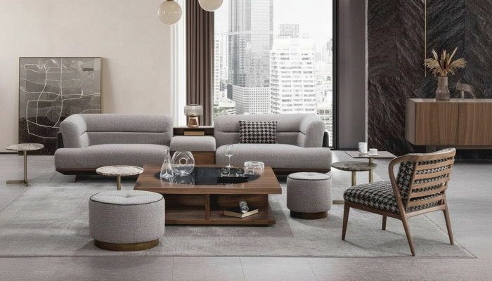 Luxus Canapé Gro Wunnzëmmer Polster Textil Dräisëtzer Canapé Sofas Couchen