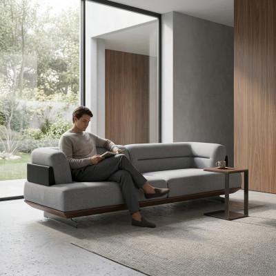 Luxus Sofa 3 Sëtzer Wunnzëmmer Polster Textil Dräisëtzer Canapé Luxus Design