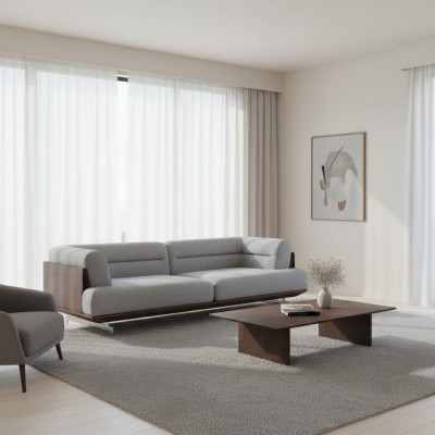 Luxus Sofa 3 Sëtzer Wunnzëmmer Polster Textil Dräisëtzer Canapé Luxus Design