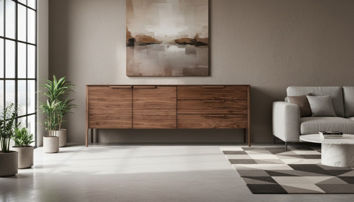 Sideboard Design Beige Luxus Iesszëmmer Set Kommode mat Holz Sideboards