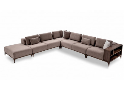Wunnzëmmer Ecksofa L-Form Holz Modernen Luxus Design Eckgarnitur Eckcouch