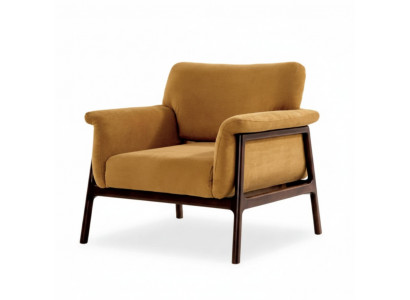 Seessel Fir Wunnzëmmer Luxus Modernen Design Holz mat Textil Lounge Club