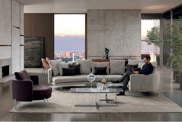 Wunnzëmmer Set 4+3+1 Sëtzer modern 3tlg Sofagarnitur Sëtzkëssen Miwwelen