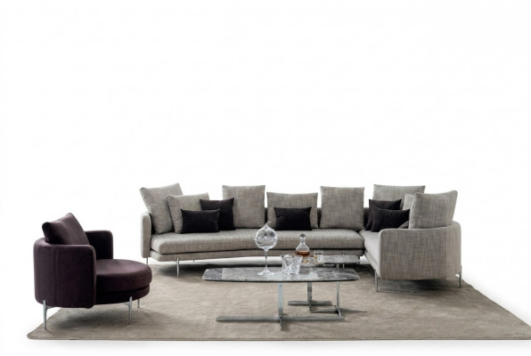 Wunnzëmmer Set 4+3+1 Sëtzer modern 3tlg Sofagarnitur Sëtzkëssen Miwwelen