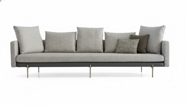 Luxus Sofa Gro Faarf Wunnzëmmer Polster Textil 5 Sëtzer Canapé Fënnef-Sëtzer