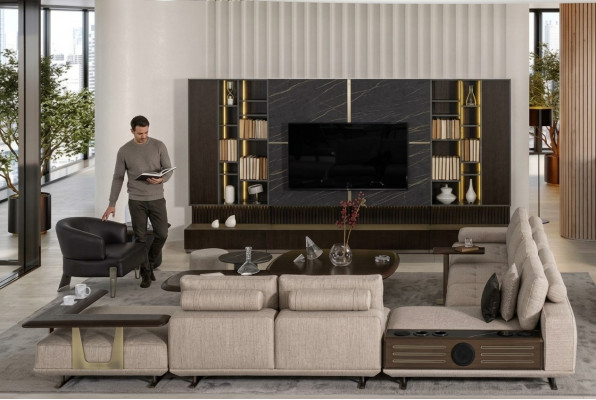 Wunnlandschaft L-Form Ecksofa Couch Design Polster Garnitur Sofa Eck Nei