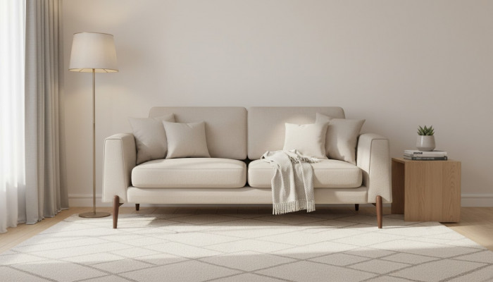 Luxus Wunnzëmmer Canapé Modernen Design Holz mat Textilien Canapéen Sofas