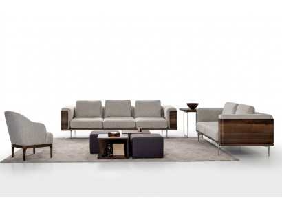 Wunnzëmmer Set Luxus Modernen Design 2x Sofas mat Fauteuil Sofagarnitur