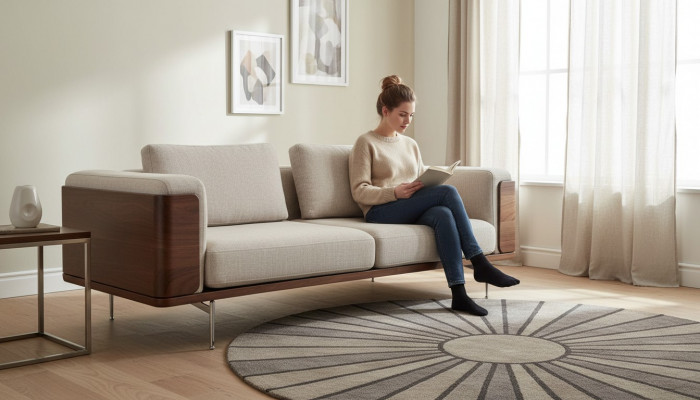 Design Sofa fir Wunnzëmmer Modern Faarf Drésëtzeger Couchen Miwwelen