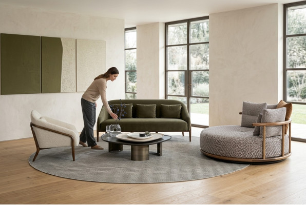 Design Set fir d'Wunnzëmmer 3+3+1 Sofa Garnitur Luxus Modern Miwwelen