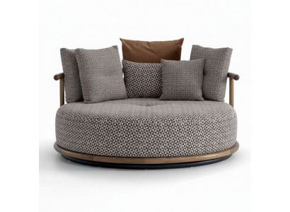 Design Sofa fir Wunnzëmmer Modern mat Luxus Miwwelen Sëtzkëssen Ronnsofa