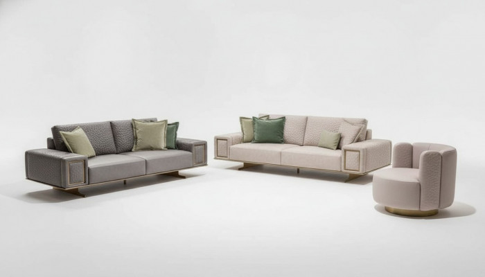 Sofagarnituren Wunnzëmmer 4+1+1 Set Sofagarnitur Modernen Design Miwwelen
