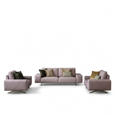 Elegant 3-Sëtz Sofa Rosa Wunnzëmmer Modernen Design Sofas Couchen