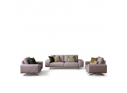 Elegant 3-Sëtz Sofa Rosa Wunnzëmmer Modernen Design Sofas Couchen