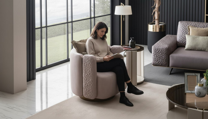 Stilvoll Sesselen Wunnzëmmer Rosa Modern Holz Couch Lounge Club Miwwelen