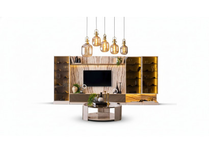 Elegant Wunnwand Wunnezëmmer Usaz Wand 388cm Luxus Wunnwänn Sideboard