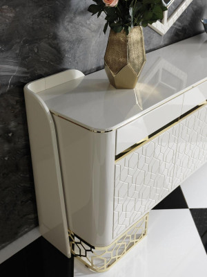 Sideboard Luxus Modernen Design Wunnzëmmer Héichwäerteg Miwwelen Kommode Spigel 2tlg
