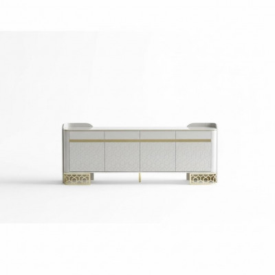 Sideboard Luxus Modernen Design Wunnzëmmer Héichwäerteg Miwwelen Kommode Spigel 2tlg