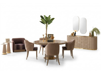 Iessgarnitur Iessdësch 4 Still Sideboard Spigel Iessgruppe Iesszëmmer Set 8 Deeler