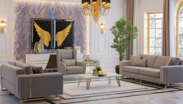 Modern Sofagarnitur 3+2+1 Plazen Couchen Miwwelen Luxus Design Sofa