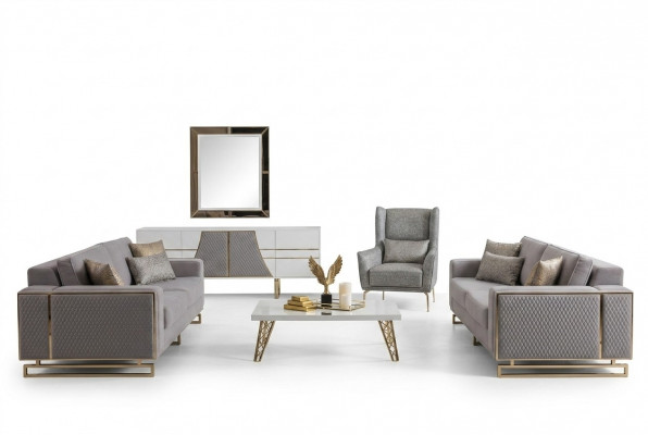 Modern Sofagarnitur 3+2+1 Plazen Couchen Miwwelen Luxus Design Sofa