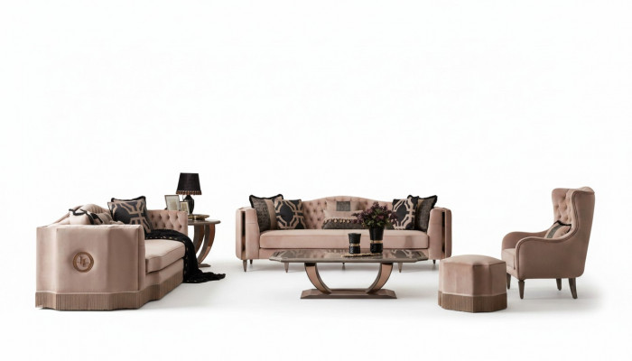 Luxus Sofagarnitur 4+3+1 Set Sesselen Modernen Design Chesterfield Miwwelen