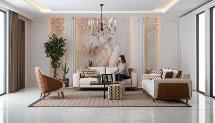 Stilvoll Sofagarnitur 3+2+1 Sëtz Sessel Héichwäerteg Miwwel Luxus Design