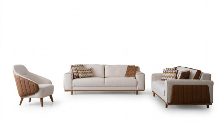 Stilvoll Sofagarnitur 3+2+1 Sëtz Sessel Héichwäerteg Miwwel Luxus Design
