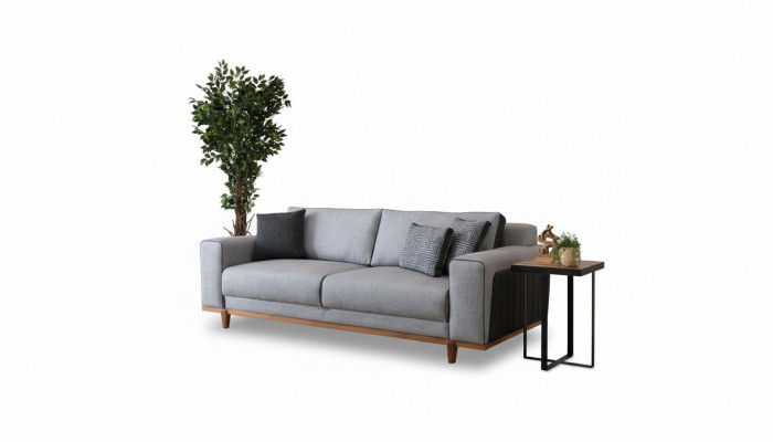 Grouss Sofa 242cm Couch Polster Miwwelen Sofas Stoffcouch Ariichtung Textil