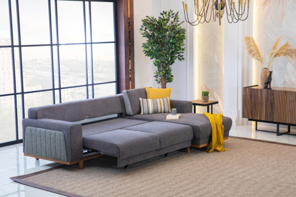 Luxus Ecksofa L-Form fir Wunnzëmmer Modernen Designen Nei a Qualitativ héichwäerteg Miwwelen