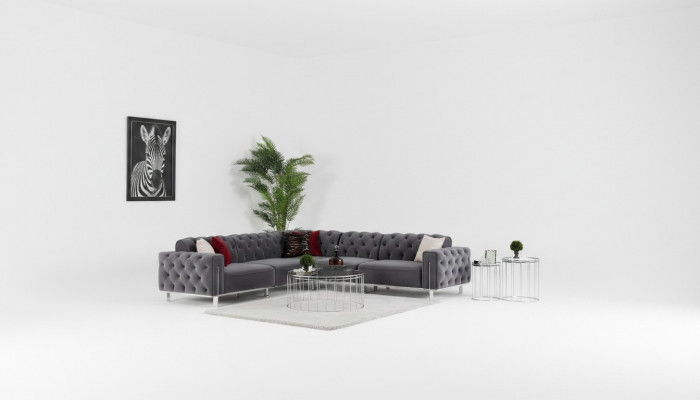 Chesterfield Eckgarnitur Eckcouch Sofa Canapé Polster Ecksofa Miwwelen