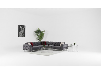 Chesterfield Eckgarnitur Eckcouch Sofa Canapé Polster Ecksofa Miwwelen