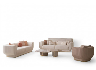Canapé-Set 3+3+1 Sëtz Couch Sëtzpolster Design Luxus Miwwelen Nei
