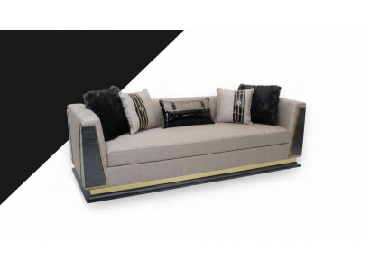 Klassesch Canapé 3 Sëtz Design Wunnzëmmer Miwwelen Dräisëtzer Stoffcanapé