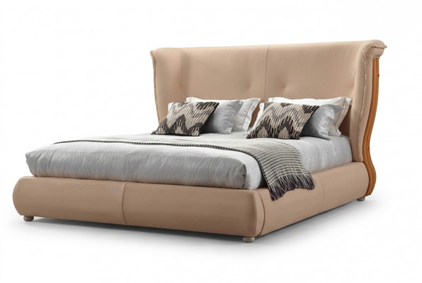 Beige Bett Schlofkummer Better Duebelbetter Holz Miwwelen Liederbetter