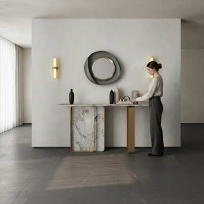 Konsolendësch Designer Holz Dësch Konsole Konsolendëscher Konsole Miwwelen