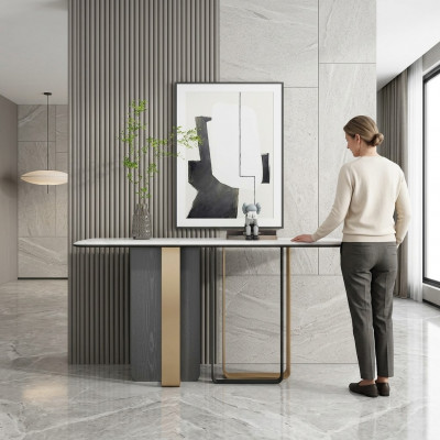 Designer Holz Konsolendësch Dësch Konsol Modern Wunnzëmmer Konsol